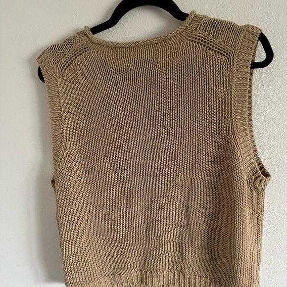 Polo Ralph Lauren Linen Cotton Tan Knit Sleeveless Crewneck Sweater Vest, XXL - Picture 5 of 5